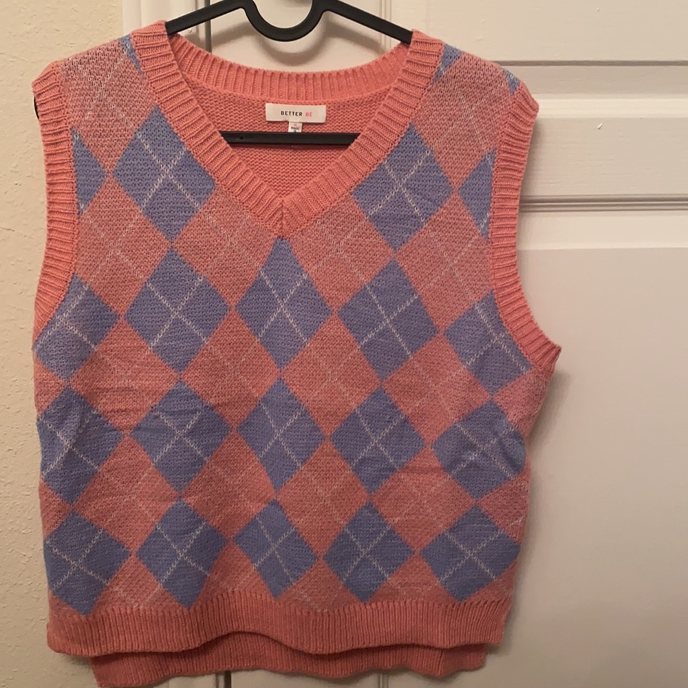 Pink and Blue sweater vest